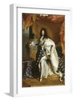 Louis XIV, roi de France, portrait en pied en costume royal-Hyacinthe Rigaud-Framed Giclee Print