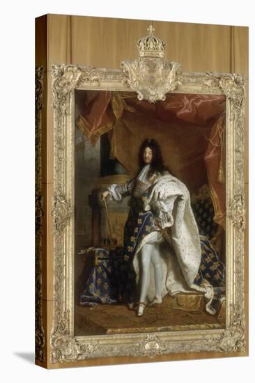 Louis XIV, roi de France, portrait en pied en costume royal-Hyacinthe Rigaud-Stretched Canvas