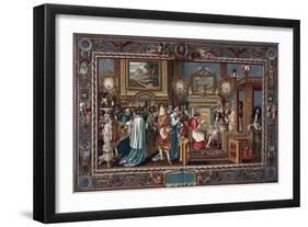 Louis XIV's Audience to the Papal Ambassador Sigismondo Chigi, 29 July 1664-Charles Le Brun-Framed Giclee Print