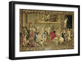 Louis XIV Visiting the Gobelins Factory, 1673-null-Framed Giclee Print