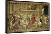 Louis XIV Visiting the Gobelins Factory, 1673-null-Framed Stretched Canvas