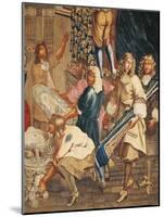 Louis XIV Visiting the Gobelins Factory-null-Mounted Giclee Print