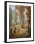 Louis Xv (1710-74) and His Bloodhound at Puys, Cartoon for a Tapestry, 1738-Jean-Baptiste Oudry-Framed Giclee Print