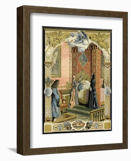 Louis XV Is Kissed by His Dying Great Grandfather, Louis XIV-Maurice Leloir-Framed Art Print