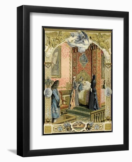 Louis XV Is Kissed by His Dying Great Grandfather, Louis XIV-Maurice Leloir-Framed Art Print