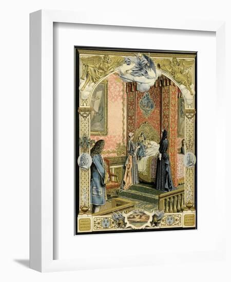 Louis XV Is Kissed by His Dying Great Grandfather, Louis XIV-Maurice Leloir-Framed Art Print