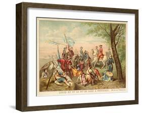 Louis XV of France and Marshal De Saxe at the Battle of Fontenoy, 1745-Antoine Charles Horace Vernet-Framed Giclee Print