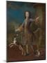 Louis XV of France with Two Dogs (Oil on Canvas)-Pierre Gobert-Mounted Giclee Print