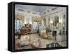 Louis XV-Style Cabinet, Villa Malfitano Whitaker, Palermo, Sicily, Italy-null-Framed Stretched Canvas