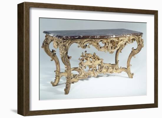 Louis XV Style Carved and Gilt Wood Console Table, France-null-Framed Giclee Print