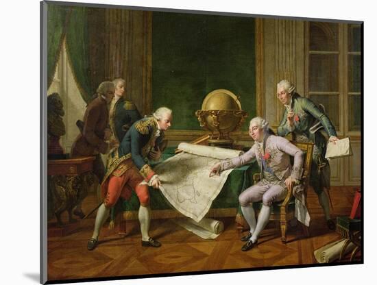 Louis XVI (1754-93) Giving Instructions to La Perouse, 29th June 1785, 1817-Nicolas Andre Monsiau-Mounted Giclee Print