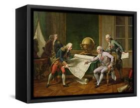 Louis XVI (1754-93) Giving Instructions to La Perouse, 29th June 1785, 1817-Nicolas Andre Monsiau-Framed Stretched Canvas