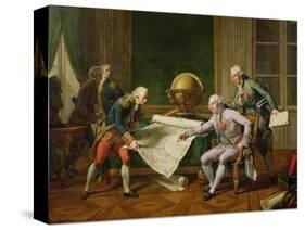 Louis XVI (1754-93) Giving Instructions to La Perouse, 29th June 1785, 1817-Nicolas Andre Monsiau-Stretched Canvas