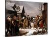 Louis XVI Distributing Alms to the Poor of Versailles During the Winter of 1788-Louis Hersent-Stretched Canvas