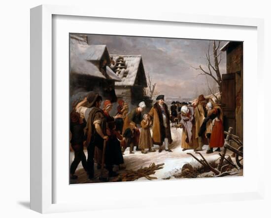 Louis XVI Distributing Alms to the Poor of Versailles During the Winter of 1788-Louis Hersent-Framed Giclee Print