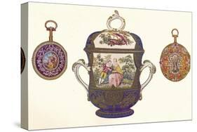 Louis XVI. Gold Repeater, (C.1770), Old Chelsea Porcelain Porringer and Cover, (C.1710), 1903-null-Stretched Canvas