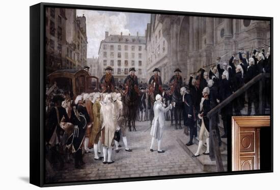 Louis XVI Received by the New Mayor of Paris, July 17 1789, (19Th/Early 20th Centur)-Jean-Paul Laurens-Framed Stretched Canvas