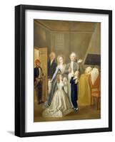 Louis XVI's Farewell to His Family, January 20, 1793-Jean-Jacques Hauer-Framed Giclee Print