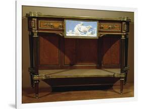 Louis XVI Style Console with Lemon Wood and Amaranth Veneer Finish-null-Framed Giclee Print