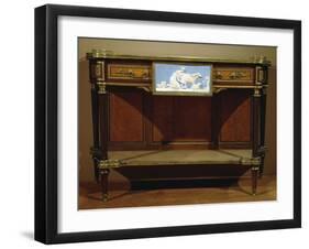 Louis XVI Style Console with Lemon Wood and Amaranth Veneer Finish-null-Framed Giclee Print