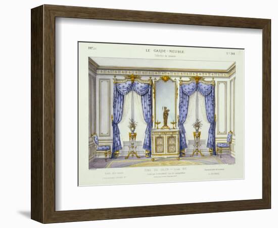 Louis XVI Style Interior Showing Furniture from a French Periodical, 1950S-null-Framed Giclee Print