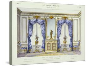 Louis XVI Style Interior Showing Furniture from a French Periodical, 1950S-null-Stretched Canvas