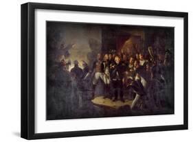 Louis XVIII Left the Tuileries on the Night of March 20, 1815-Antoine-Jean Gros-Framed Giclee Print