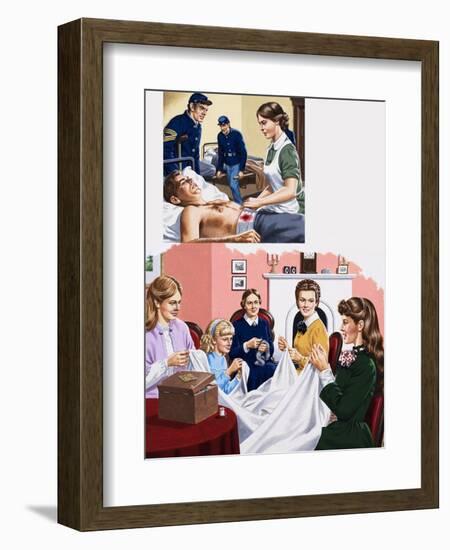 Louisa M. Alcott Becomea a Nurse During the American Civil War-John Keay-Framed Giclee Print