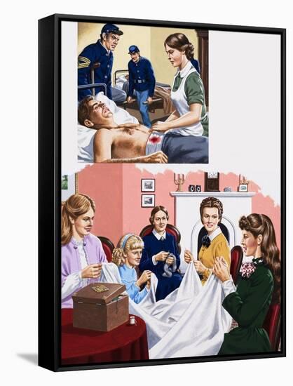 Louisa M. Alcott Becomea a Nurse During the American Civil War-John Keay-Framed Stretched Canvas