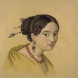 Portrait of a Lady with Hair Decoration-Louise Caroline Seidler-Stretched Canvas