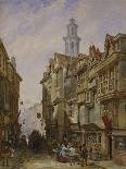 View East Along Holborn with Figures and Horse-Drawn Vehicles on the Street, London, 1875-Louise Rayner-Giclee Print