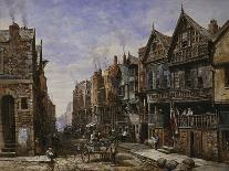 View East Along Holborn with Figures and Horse-Drawn Vehicles on the Street, London, 1875-Louise Rayner-Giclee Print