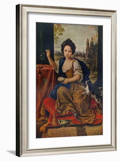 Louise Marie Anne de Bourbon, (1674-1681), illegitimate daughter of Louis XIV, c1680, (1911)-Pierre Mignard-Framed Giclee Print