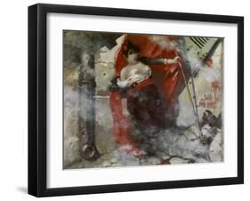 Louise Michel on the Barricades, March 18th 1871. Painted in 1885-Théophile Alexandre Steinlen-Framed Giclee Print