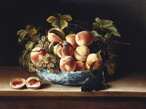 Peaches in a Wanli Kraak Porcelain Bowl on a Ledge-Louise Moillon-Giclee Print