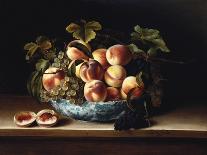 Peaches and Grapes in a Blue and White Chinese Porcelain Bowl Fruit Still Life, 1634-Louise Moillon-Giclee Print
