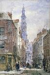 View East Along Holborn with Figures and Horse-Drawn Vehicles on the Street, London, 1875-Louise Rayner-Giclee Print