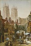 Bootham Bar, York. Pencil and Water Colour Heightened with White, 19th Century-Louise Raynor-Framed Giclee Print