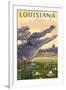 Louisiana - Alligator and Baby-Lantern Press-Framed Art Print