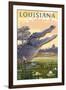 Louisiana - Alligator and Baby-Lantern Press-Framed Art Print