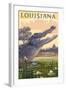 Louisiana - Alligator and Baby-Lantern Press-Framed Art Print