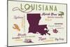 Louisiana and Icons-Lantern Press-Mounted Art Print