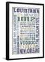 Louisiana - Barnwood Typography-Lantern Press-Framed Art Print