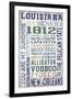 Louisiana - Barnwood Typography-Lantern Press-Framed Art Print