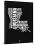 Louisiana Black and White Map-NaxArt-Stretched Canvas