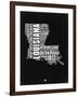 Louisiana Black and White Map-NaxArt-Framed Art Print