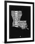 Louisiana Black and White Map-NaxArt-Framed Art Print