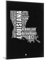 Louisiana Black and White Map-NaxArt-Mounted Art Print