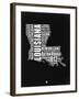 Louisiana Black and White Map-NaxArt-Framed Art Print