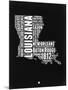 Louisiana Black and White Map-NaxArt-Mounted Art Print